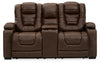 Owner's Box Power Reclining Loveseat with Console