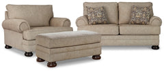 Kananwood Loveseat with Oversized Chair and Ottoman