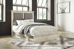 Cambeck King Upholstered Panel Bed with 2 Side Under Bed Storage