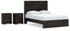 Queen Panel Bed with 2 Nightstands