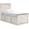 Willowton Twin Panel Bed with 2 Storage Drawers