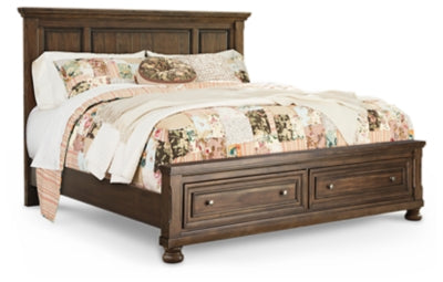 Flynnter California King Panel Bed with 2 Storage Drawers