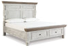 Havalance Queen Poster Bed with 2 Storage Drawers