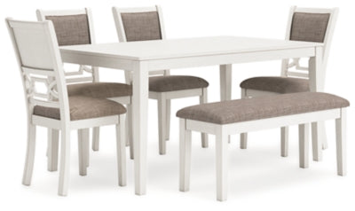 Erinberg Dining Table and 4 Chairs and Bench (Set of 6)