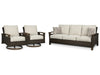 Outdoor Sofa with 2 Lounge Chairs