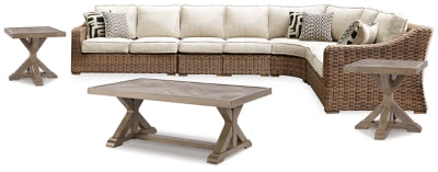 5-Piece Outdoor Sectional with Coffee Table and 2 End Tables