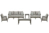 Outdoor Sofa and Loveseat with 2 Lounge Chairs and End Table